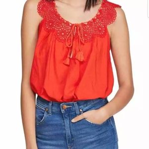 FREE PEOPLE CLOVET CROFT CROCHET CROPPED BLOUSE